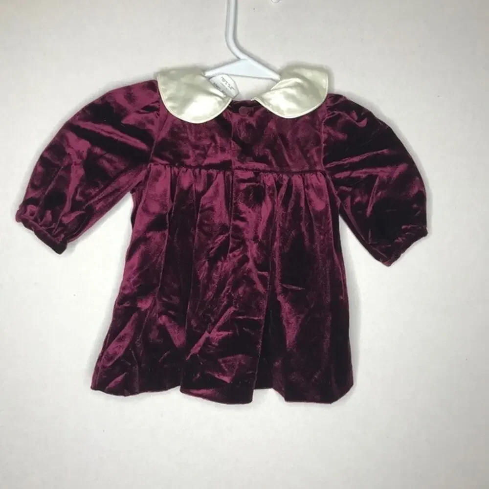 Vintage Carters Baby Girl Velvet Holiday Collared